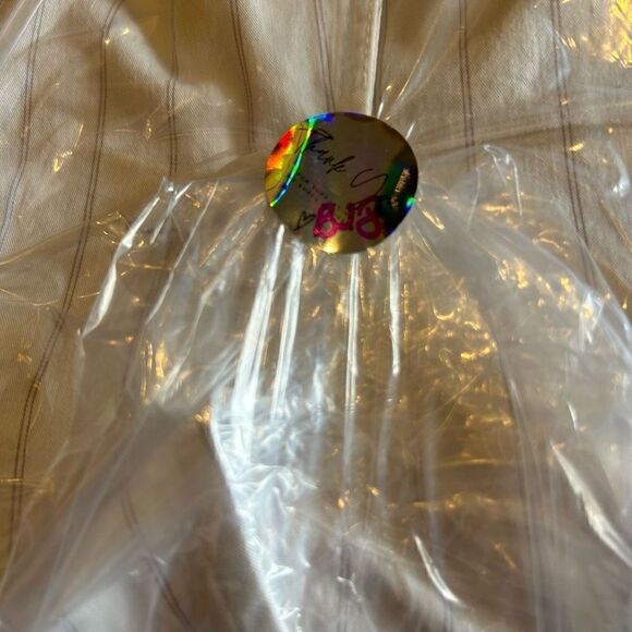 Ann Taylor LOFT 0petite off white pinstriped shirt cotton blend jacket vintage - Picture 11 of 12